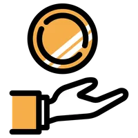 Menu icon hand coin